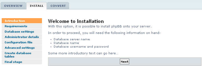 installa phpbb3