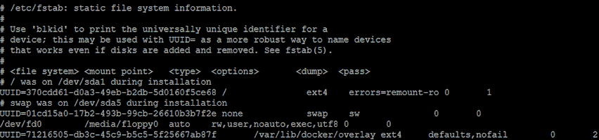 Docker etc fstab