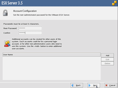 account configuration