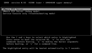 VMware ESX boot