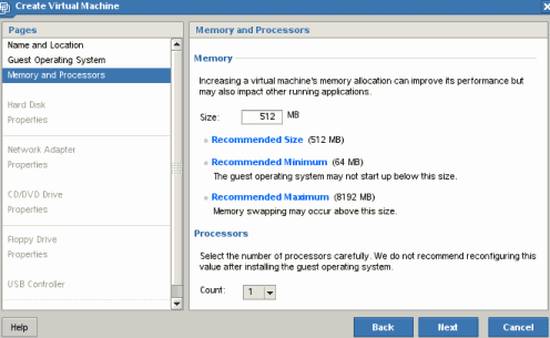 VMware Server 2 creazione macchina virtuale vmware-server9
