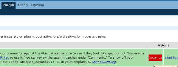 disattivare plugin disattivare plugin
