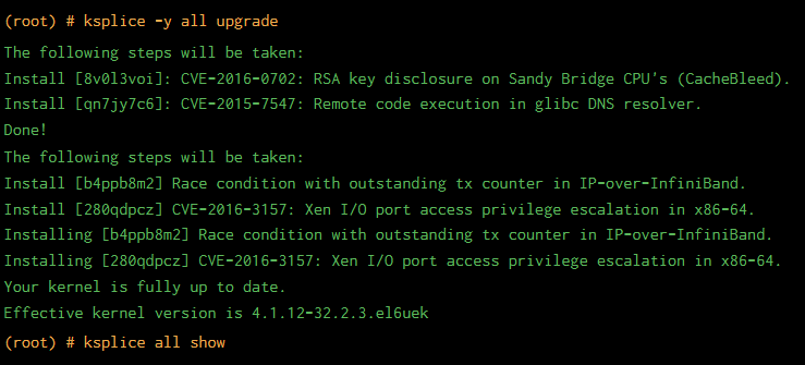 Aggiornamento del kernel senza riavviare con Ksplice